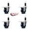 Service Caster 3.5'' Solid Poly Swivel 1-1/4'' Expanding Stem Caster Set Total Lock Brake, 4PK SCC-EXTTL20S3514-SPUS-114-4 - alternate 3